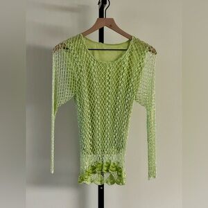 Vintage Y2K Fully Beaded Mermaid Top